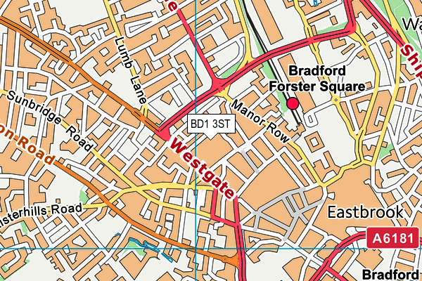 BD1 3ST map - OS VectorMap District (Ordnance Survey)