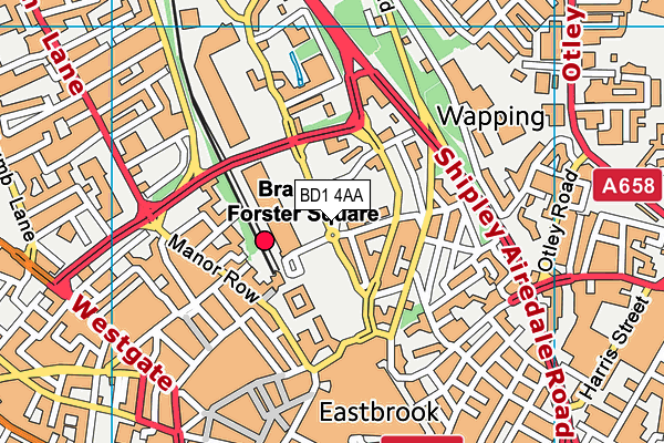 BD1 4AA map - OS VectorMap District (Ordnance Survey)