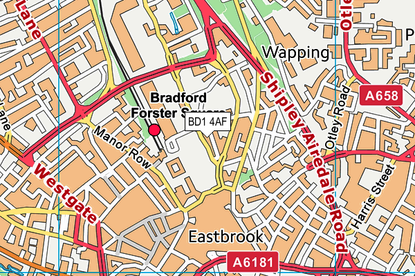 BD1 4AF map - OS VectorMap District (Ordnance Survey)