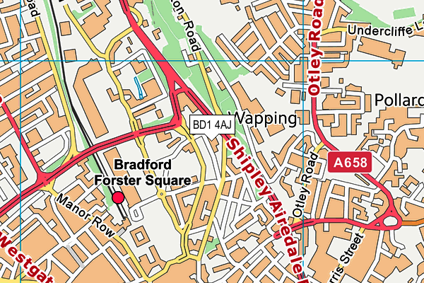 BD1 4AJ map - OS VectorMap District (Ordnance Survey)