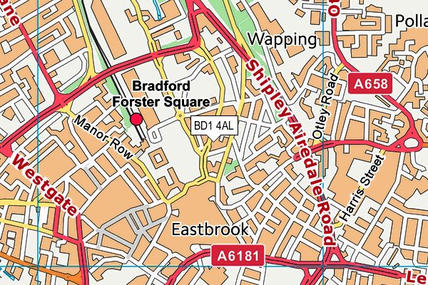 BD1 4AL map - OS VectorMap District (Ordnance Survey)