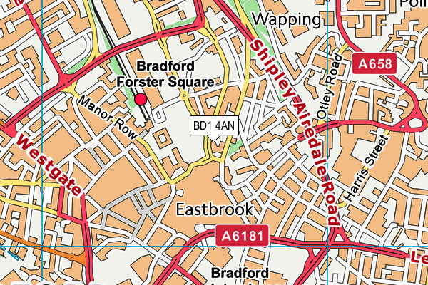 BD1 4AN map - OS VectorMap District (Ordnance Survey)