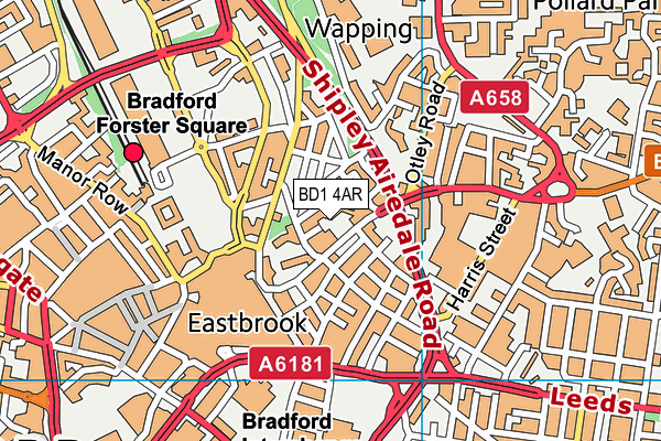 BD1 4AR map - OS VectorMap District (Ordnance Survey)