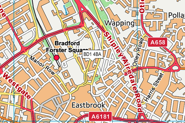 BD1 4BA map - OS VectorMap District (Ordnance Survey)