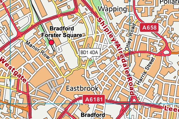 BD1 4DA map - OS VectorMap District (Ordnance Survey)