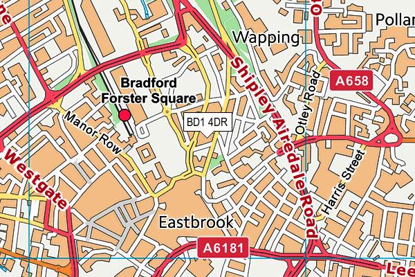 BD1 4DR map - OS VectorMap District (Ordnance Survey)