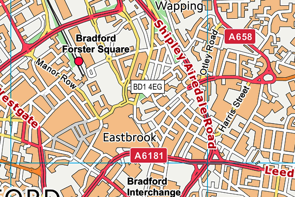 BD1 4EG map - OS VectorMap District (Ordnance Survey)