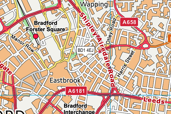 BD1 4EJ map - OS VectorMap District (Ordnance Survey)