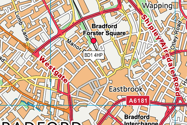 BD1 4HP map - OS VectorMap District (Ordnance Survey)