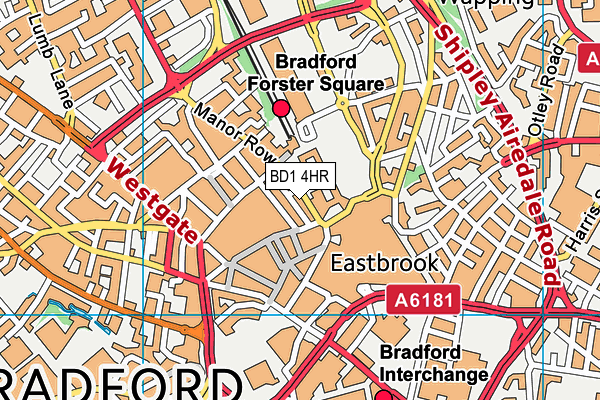 BD1 4HR map - OS VectorMap District (Ordnance Survey)