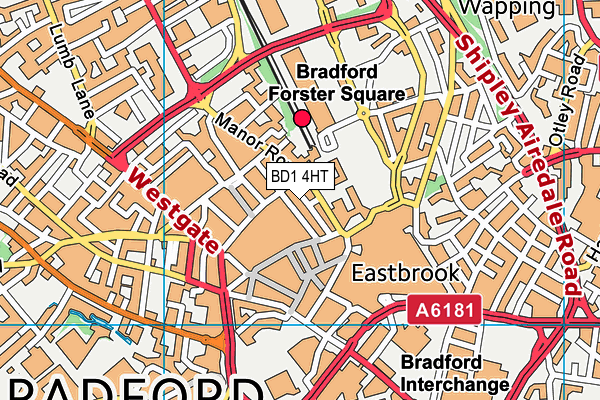 BD1 4HT map - OS VectorMap District (Ordnance Survey)