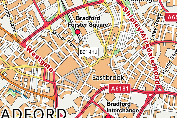 BD1 4HU map - OS VectorMap District (Ordnance Survey)