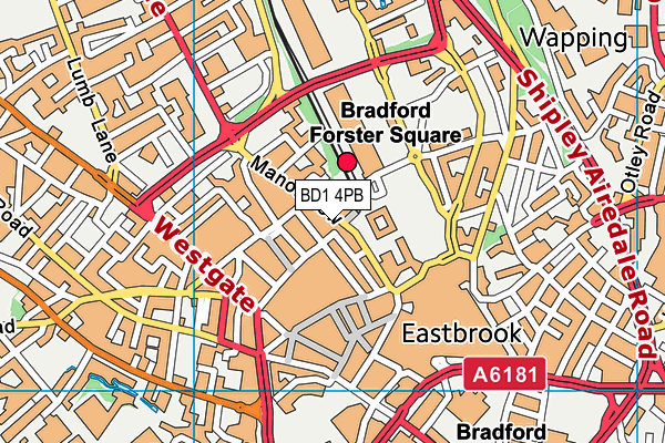 BD1 4PB map - OS VectorMap District (Ordnance Survey)