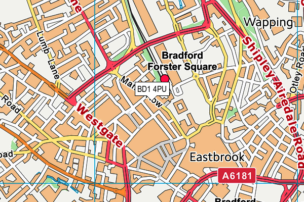 BD1 4PU map - OS VectorMap District (Ordnance Survey)