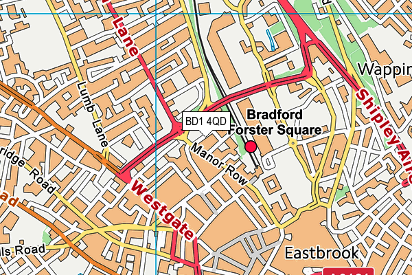 BD1 4QD map - OS VectorMap District (Ordnance Survey)