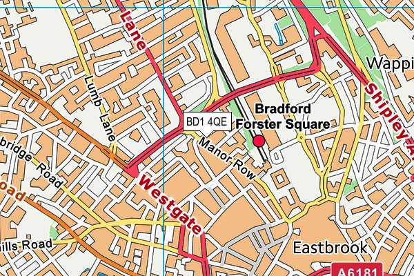 BD1 4QE map - OS VectorMap District (Ordnance Survey)