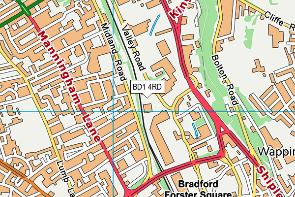 BD1 4RD map - OS VectorMap District (Ordnance Survey)