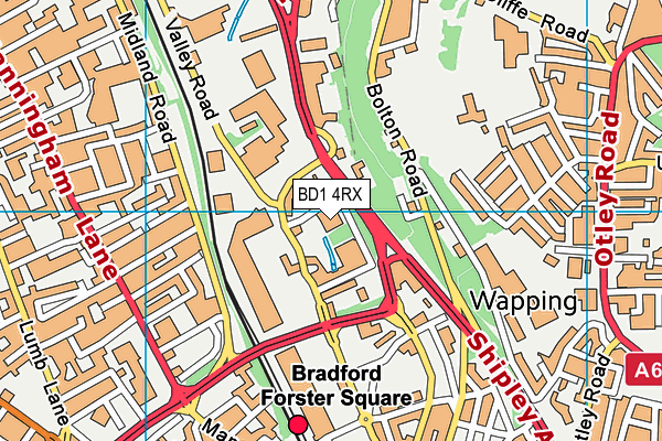 BD1 4RX map - OS VectorMap District (Ordnance Survey)