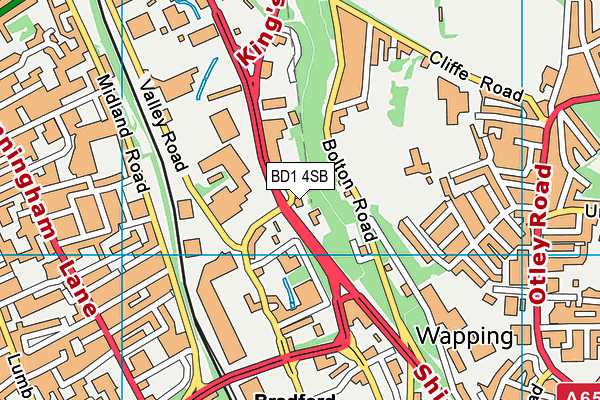 BD1 4SB map - OS VectorMap District (Ordnance Survey)