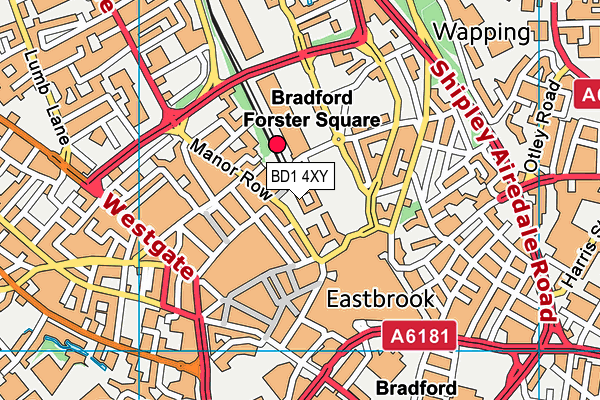 BD1 4XY map - OS VectorMap District (Ordnance Survey)