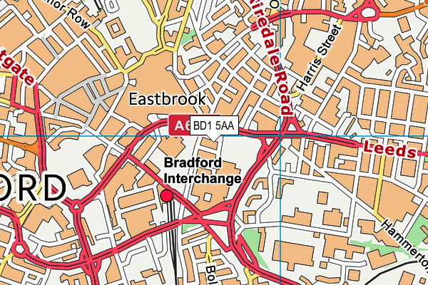 BD1 5AA map - OS VectorMap District (Ordnance Survey)
