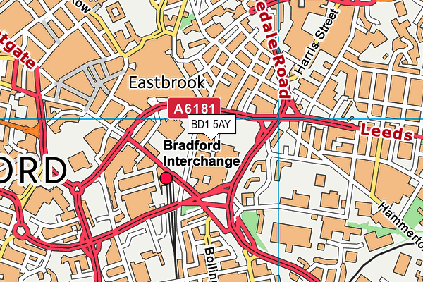 BD1 5AY map - OS VectorMap District (Ordnance Survey)