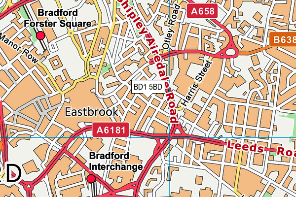 BD1 5BD map - OS VectorMap District (Ordnance Survey)