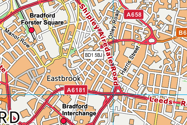 BD1 5BJ map - OS VectorMap District (Ordnance Survey)