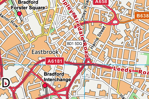 BD1 5DQ map - OS VectorMap District (Ordnance Survey)