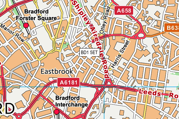 BD1 5ET map - OS VectorMap District (Ordnance Survey)