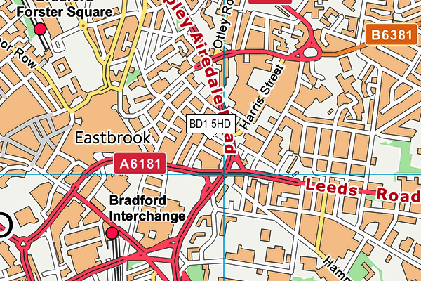 BD1 5HD map - OS VectorMap District (Ordnance Survey)