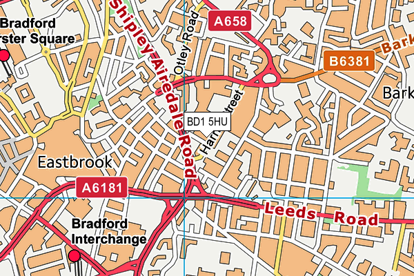 BD1 5HU map - OS VectorMap District (Ordnance Survey)