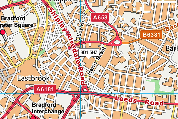 BD1 5HZ map - OS VectorMap District (Ordnance Survey)