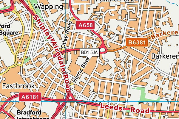 BD1 5JA map - OS VectorMap District (Ordnance Survey)