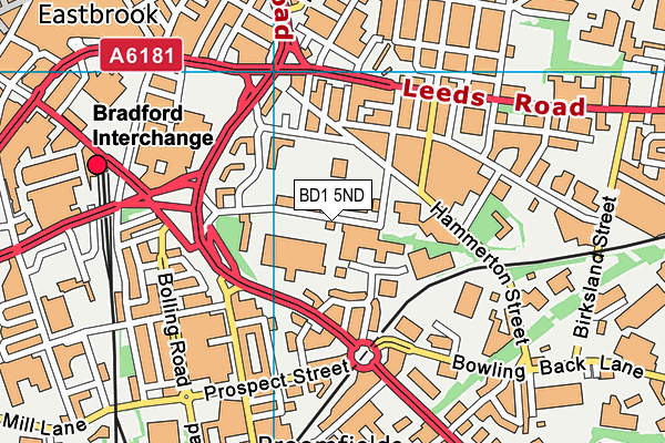 BD1 5ND map - OS VectorMap District (Ordnance Survey)