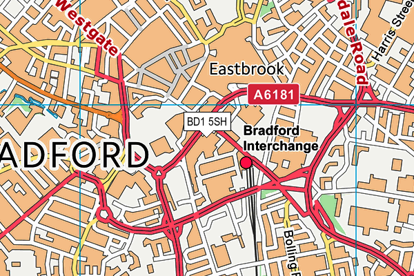 BD1 5SH map - OS VectorMap District (Ordnance Survey)