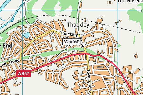 BD10 0AD map - OS VectorMap District (Ordnance Survey)