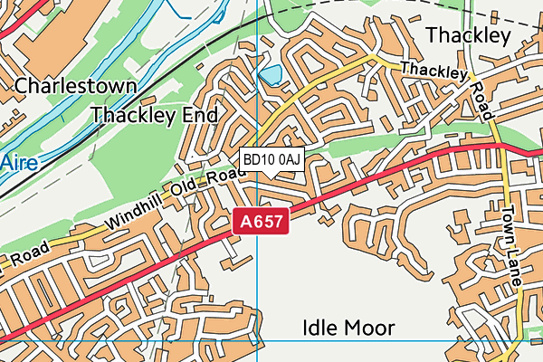 BD10 0AJ map - OS VectorMap District (Ordnance Survey)