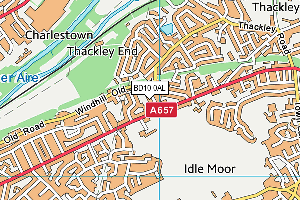 BD10 0AL map - OS VectorMap District (Ordnance Survey)