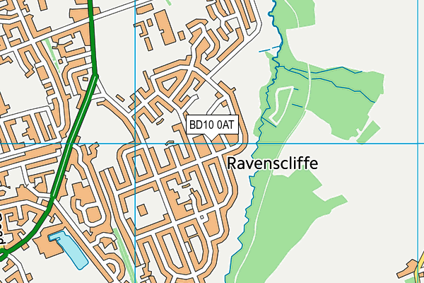 BD10 0AT map - OS VectorMap District (Ordnance Survey)