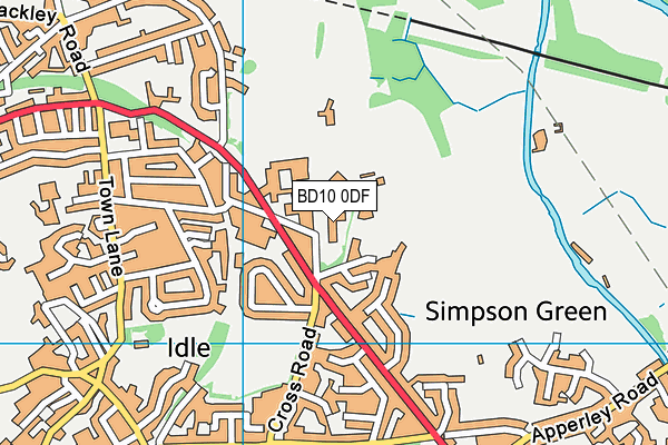 BD10 0DF map - OS VectorMap District (Ordnance Survey)