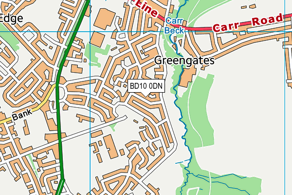 BD10 0DN map - OS VectorMap District (Ordnance Survey)