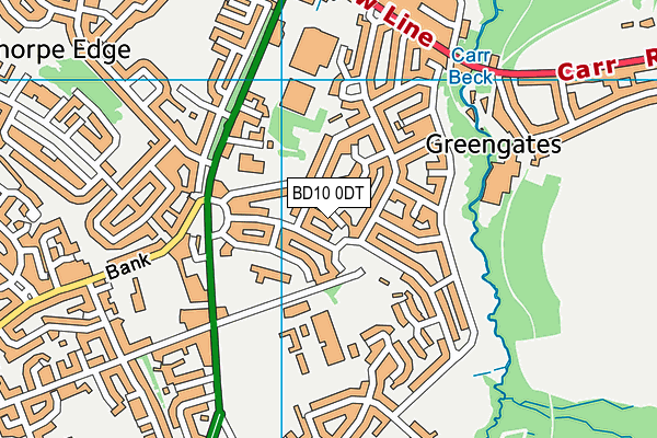 BD10 0DT map - OS VectorMap District (Ordnance Survey)