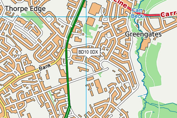 BD10 0DX map - OS VectorMap District (Ordnance Survey)