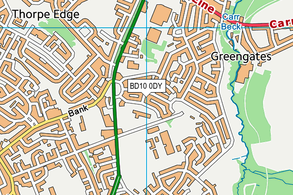 BD10 0DY map - OS VectorMap District (Ordnance Survey)