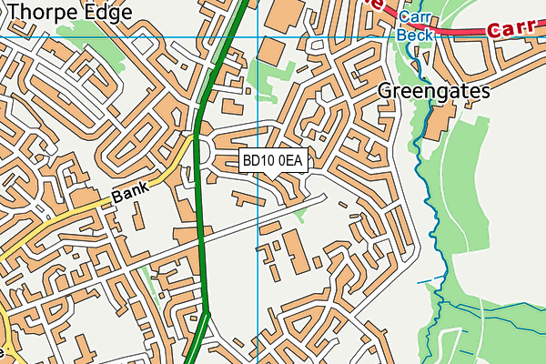 BD10 0EA map - OS VectorMap District (Ordnance Survey)