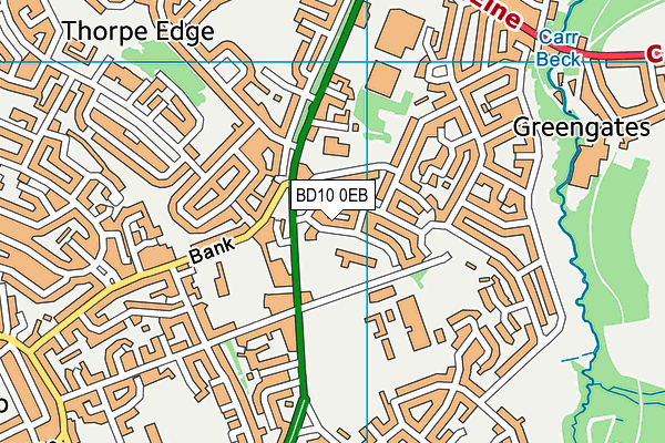 BD10 0EB map - OS VectorMap District (Ordnance Survey)