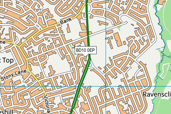 BD10 0EP map - OS VectorMap District (Ordnance Survey)