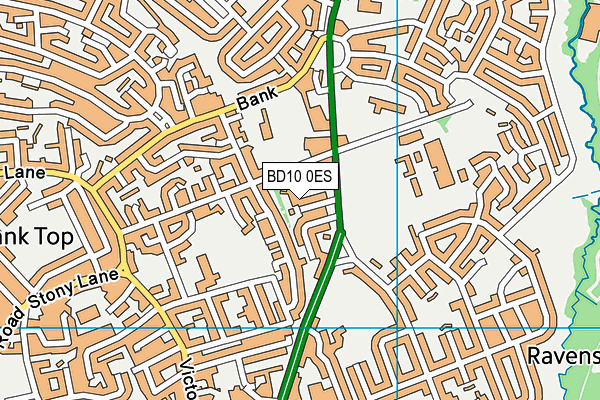 BD10 0ES map - OS VectorMap District (Ordnance Survey)