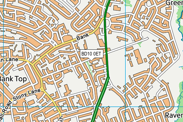 BD10 0ET map - OS VectorMap District (Ordnance Survey)